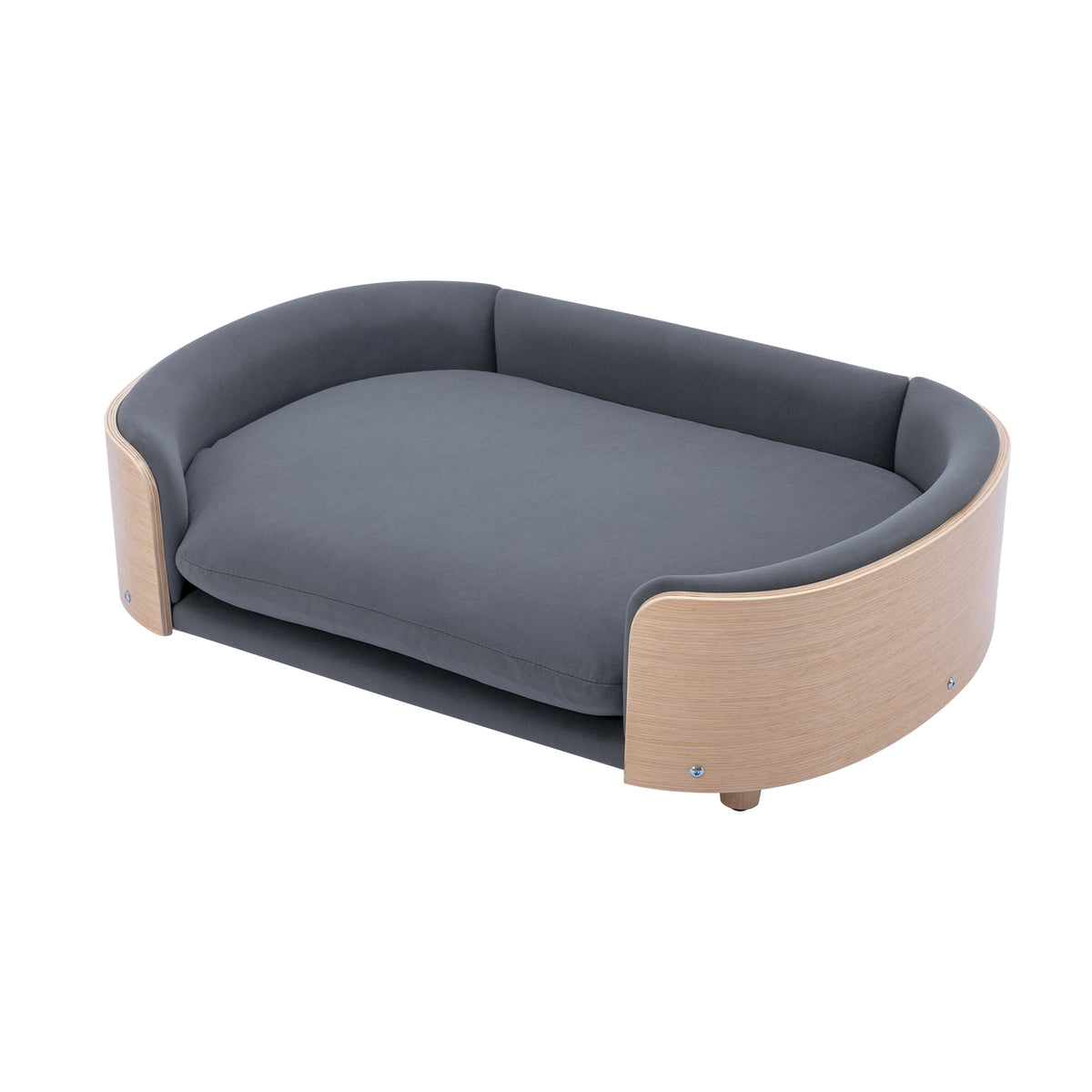 Elevated Dog Bed Sofa with Solid Wood Legs and Velvet Cushion – view 7