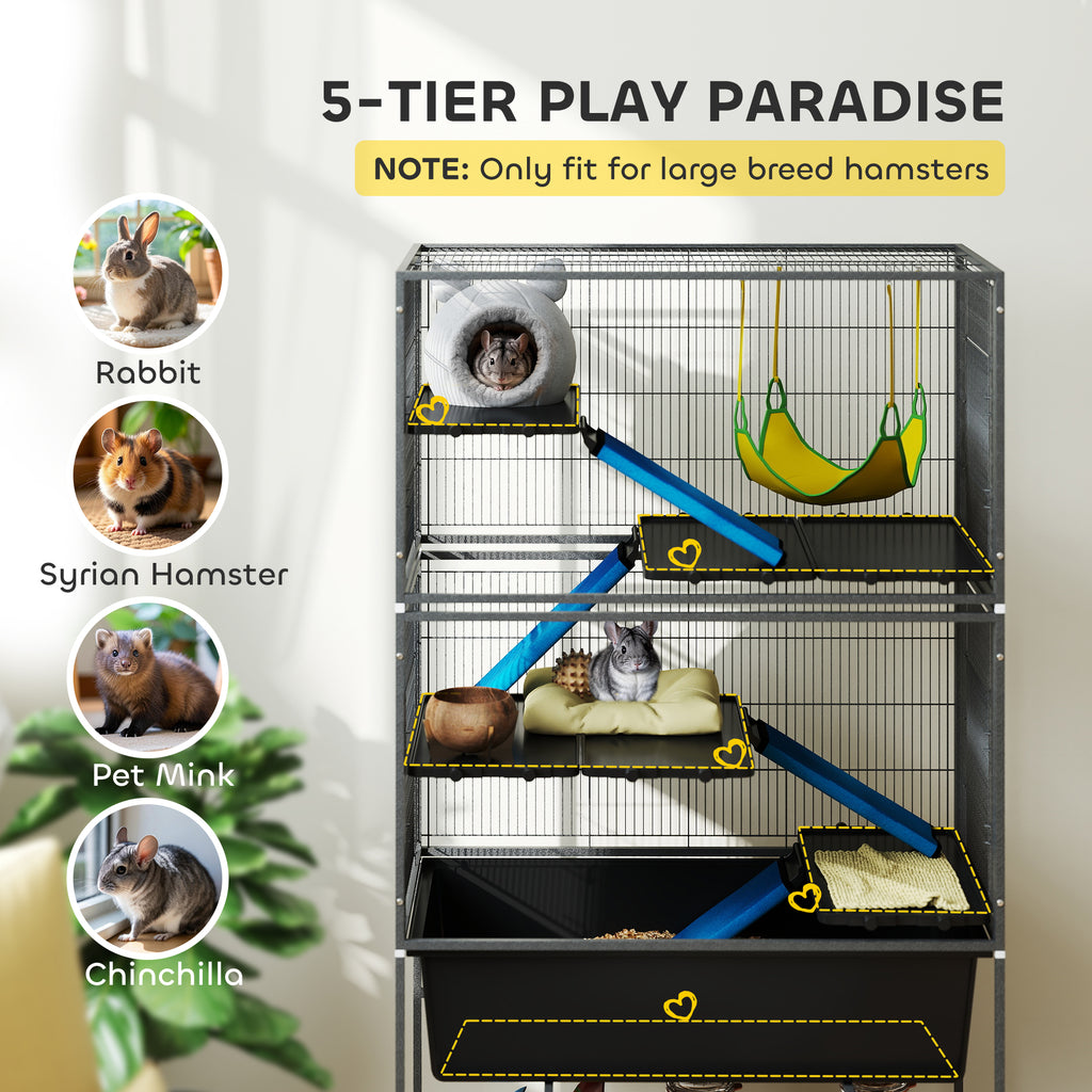 5-Tier Small Animal Cage with Rolling Tray and Hammock – view 8