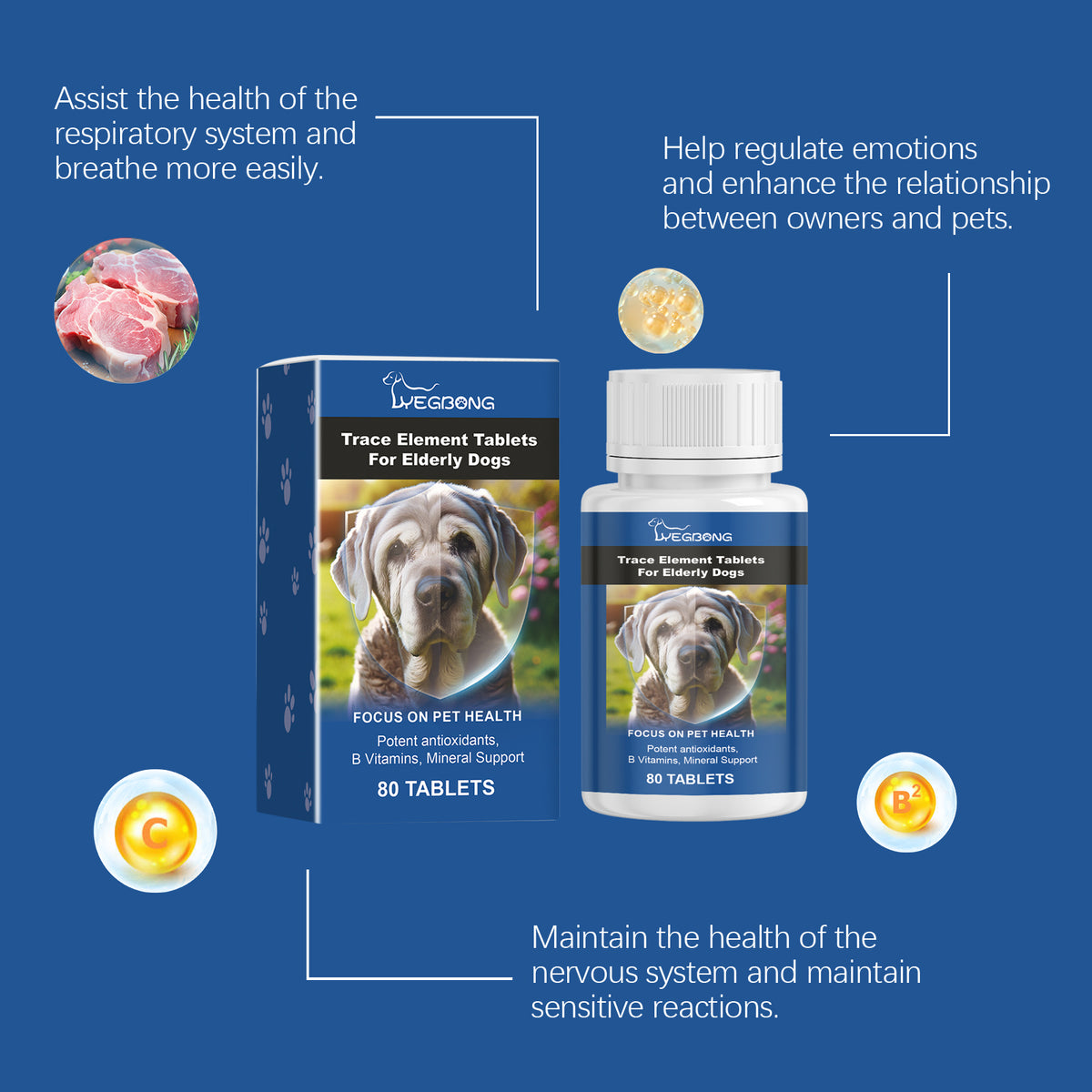 Trace Element Tablets for Senior Dogs, Multimineral Supplement – view 8