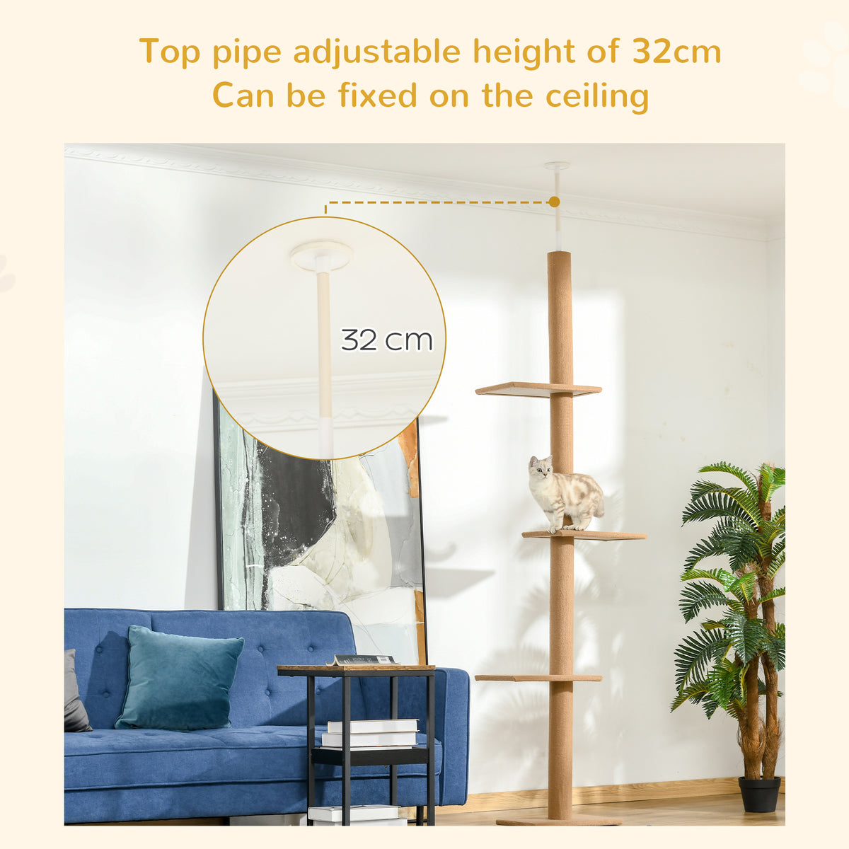 Floor-to-Ceiling Cat Tree with Scratching Posts – view 8