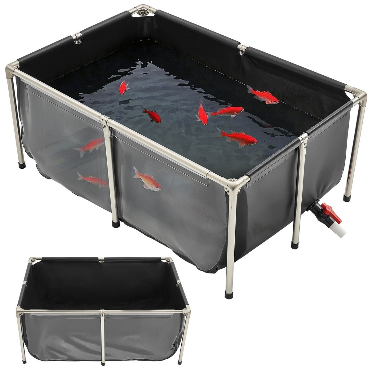 Canvas Fish Pond With Clear Viewing Panel for Easy Maintenance