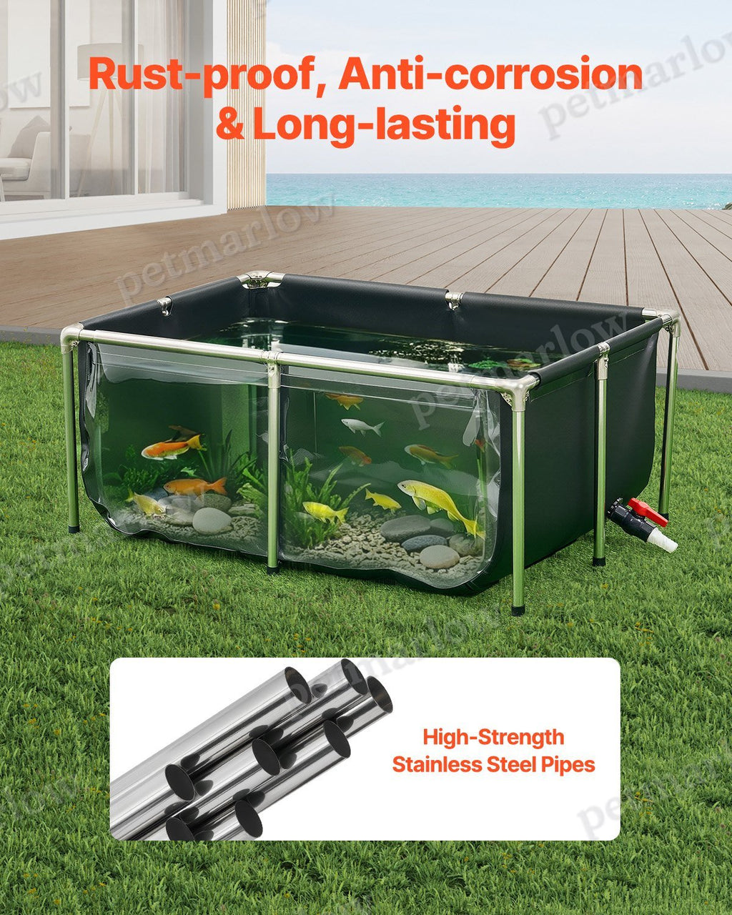 Canvas Fish Pond With Clear Viewing Panel for Easy Maintenance – view 3