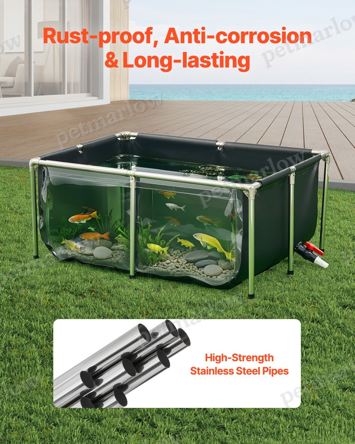 Canvas Fish Pond With Clear Viewing Panel for Easy Maintenance – view 3