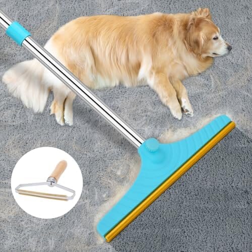 Carpet Rake for Pet Hair Removal - Reusable Pet Hair Remover