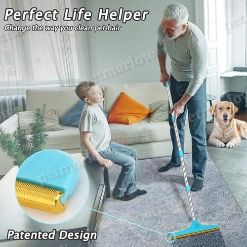 Carpet Rake for Pet Hair Removal - Reusable Pet Hair Remover – view 2