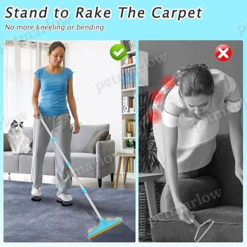 Carpet Rake for Pet Hair Removal - Reusable Pet Hair Remover – view 3