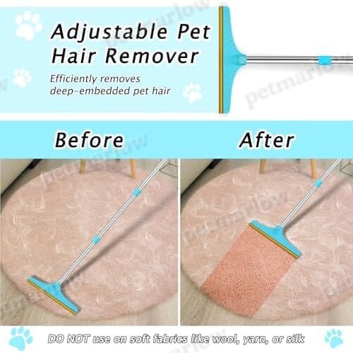 Carpet Rake for Pet Hair Removal - Reusable Pet Hair Remover – view 6