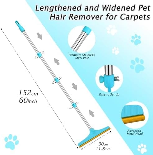 Carpet Rake for Pet Hair Removal - Reusable Pet Hair Remover – view 7