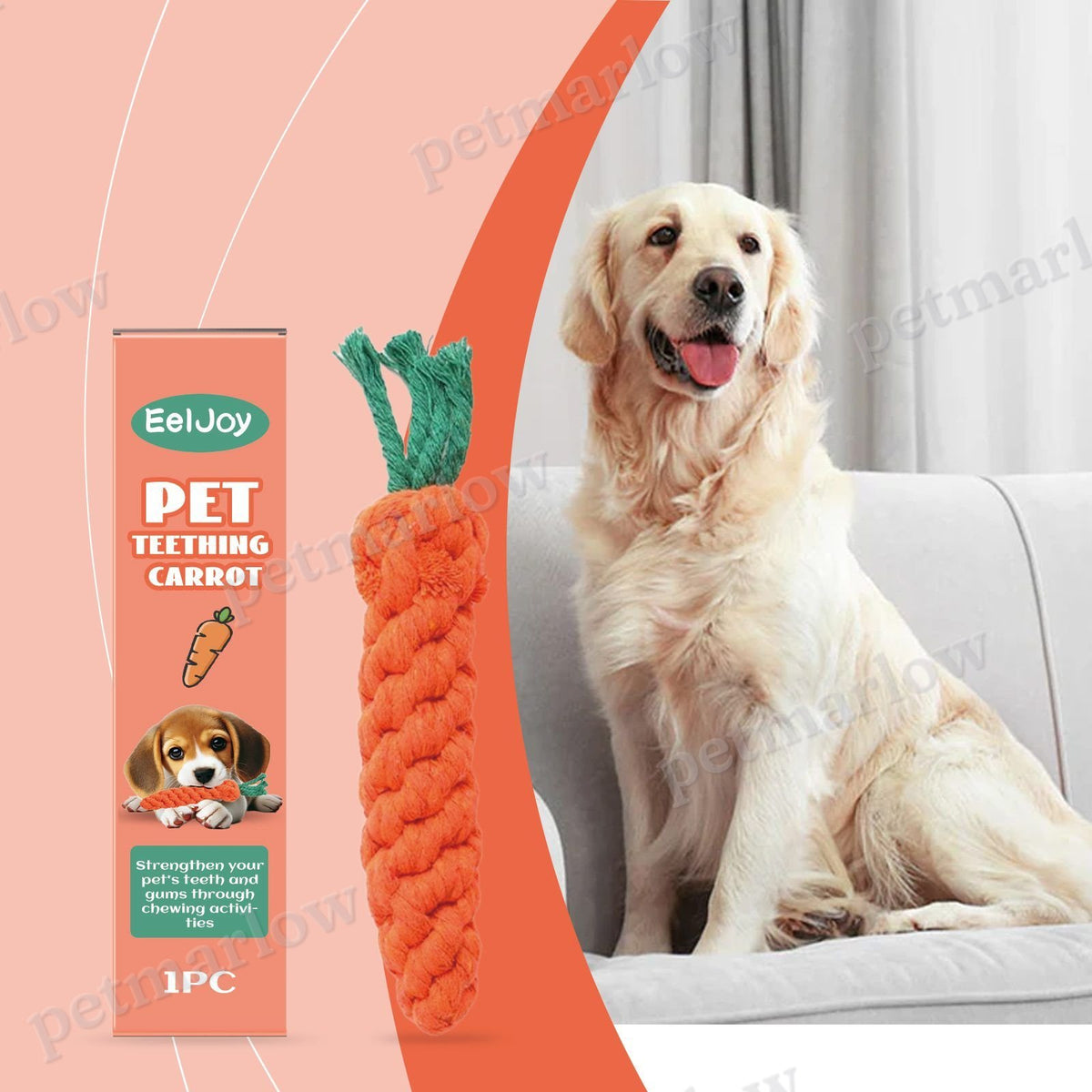 Carrot-Shaped Pet Chew Toy for Dogs and Cats – view 4