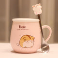 Cartoon Pet-Themed Ceramic Mug – Yellow