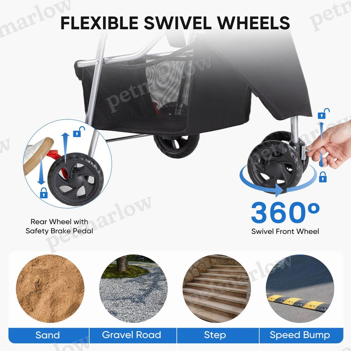 Pet Cart for Cats and Dogs - Sturdy and Stylish Stroller – view 2