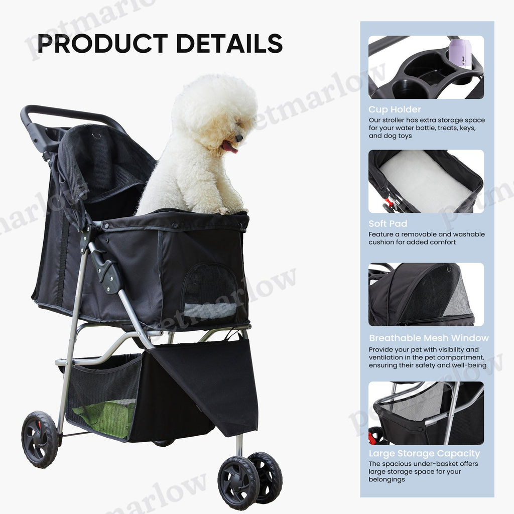 Pet Cart for Cats and Dogs - Sturdy and Stylish Stroller – view 4