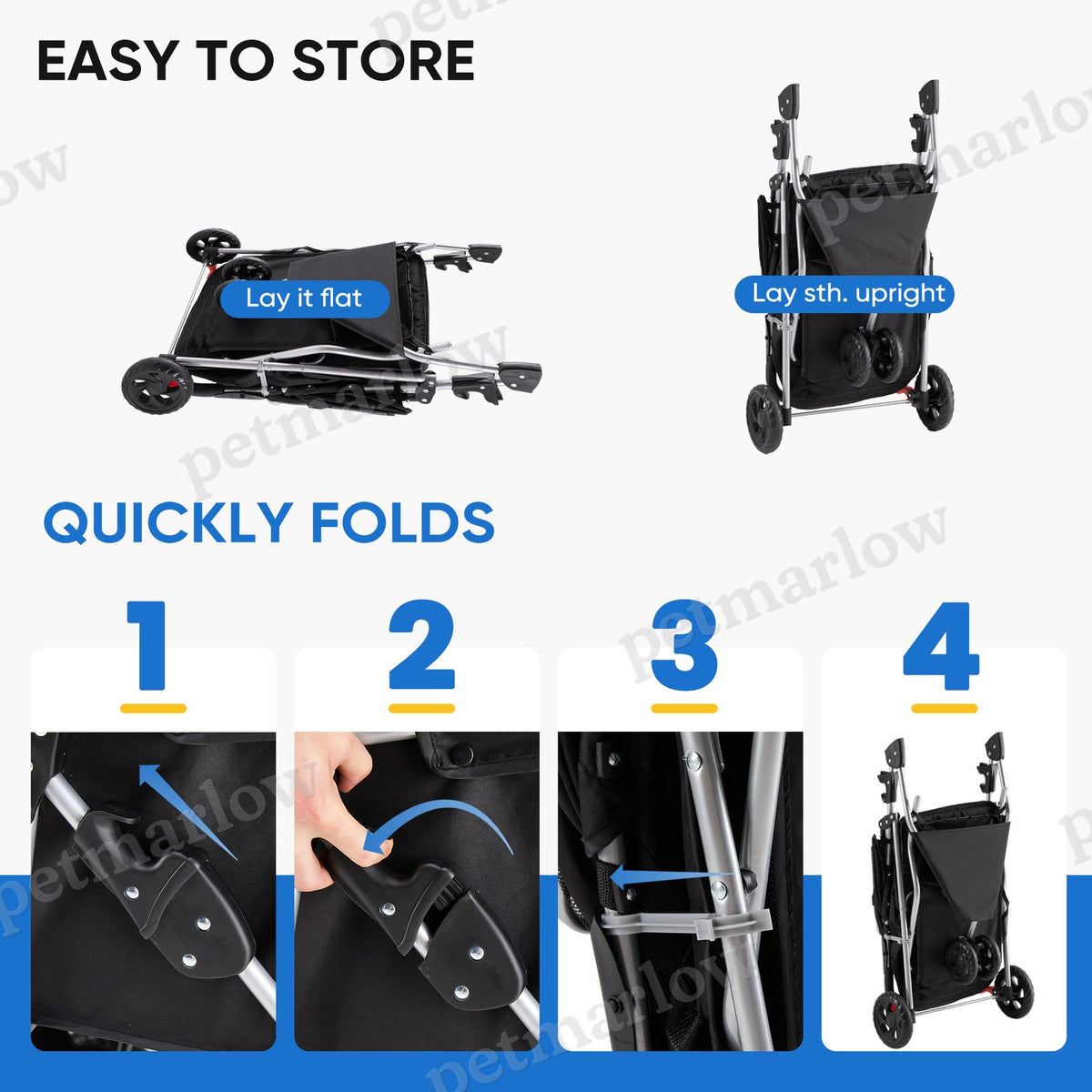 Pet Cart for Cats and Dogs - Sturdy and Stylish Stroller – view 5