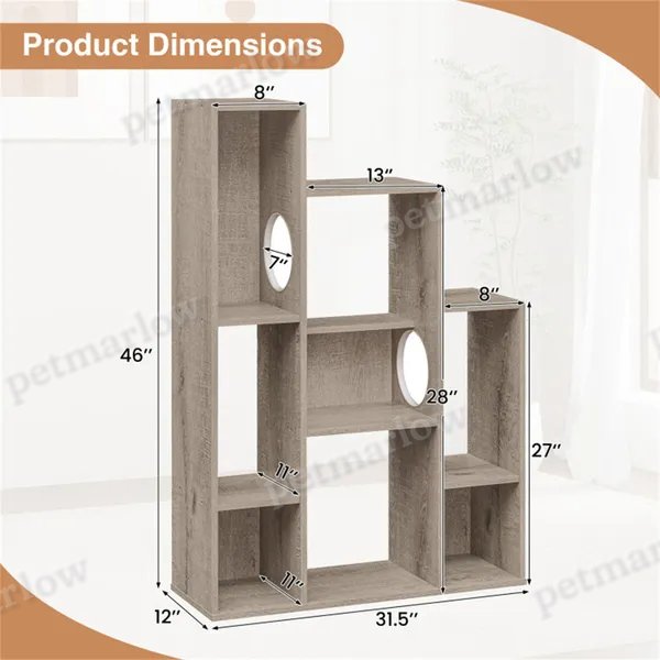 Cat Bookshelf Cabinet with Climbing Platforms – view 5