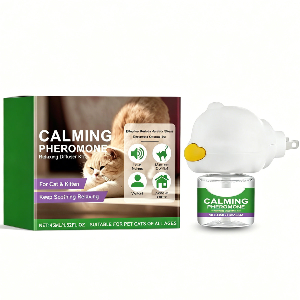 Cat Calming Pheromone Diffuser Kit for Stress Relief