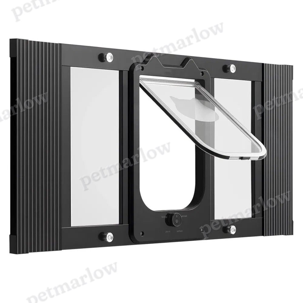 Cat Door for Window with Adjustable Length and 4-Way Locking – view 5