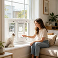Cat Door for Window with Adjustable Length and 4-Way Locking System – view 2