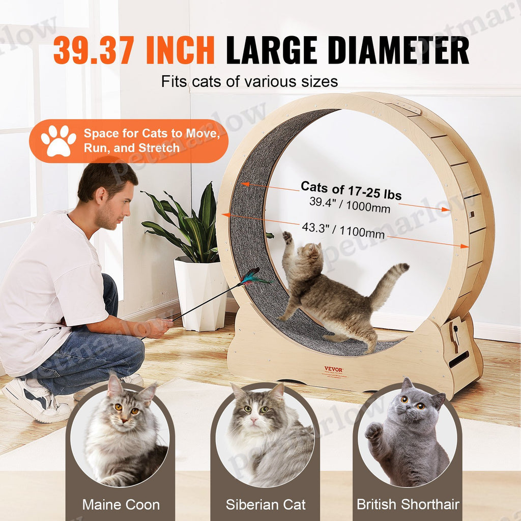 Cat Exercise Wheel for Indoor Cats – 43.3" Large Treadmill – view 3
