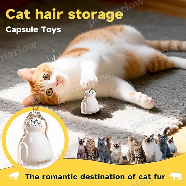 Cat Hair Memorial Pendant Set - Keepsake Keychain for Cats – view 5