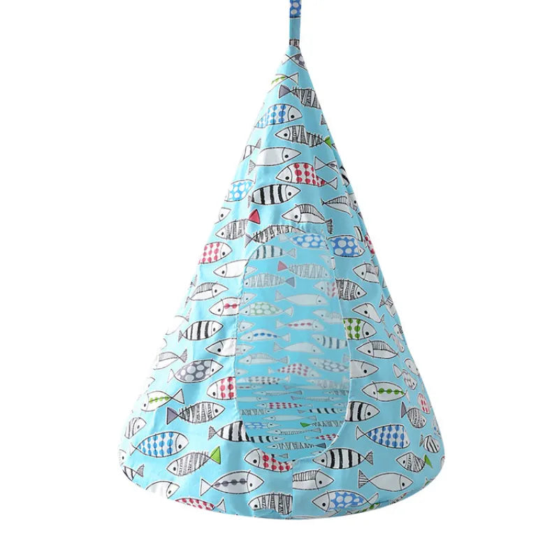 Cat Hammock in Tent Shape – A Comfortable Sleeping Spot for Cats – Blue Fish / S