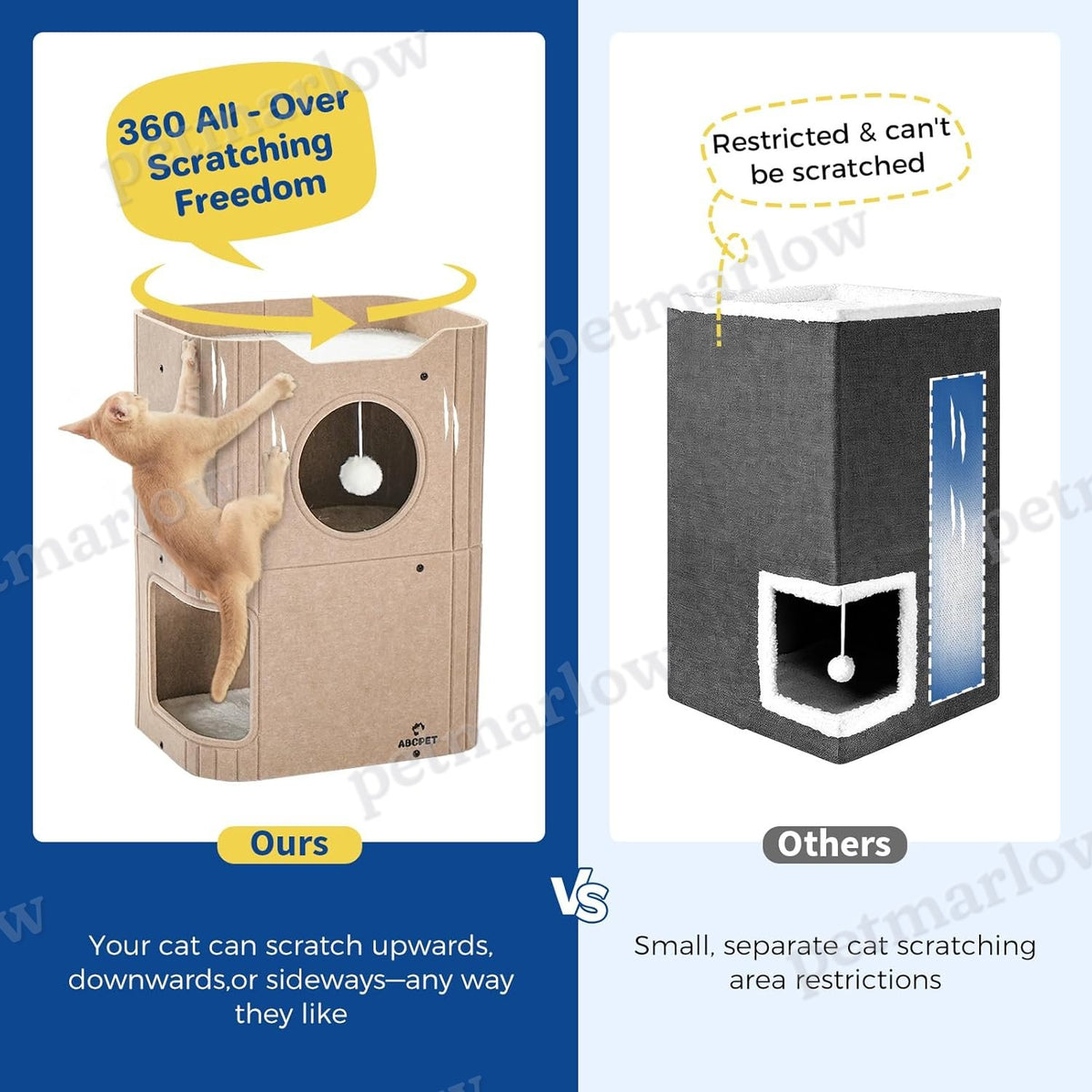 Cat House Indoor Felt Cat Bed With Scratch-Resistant Surface – view 2