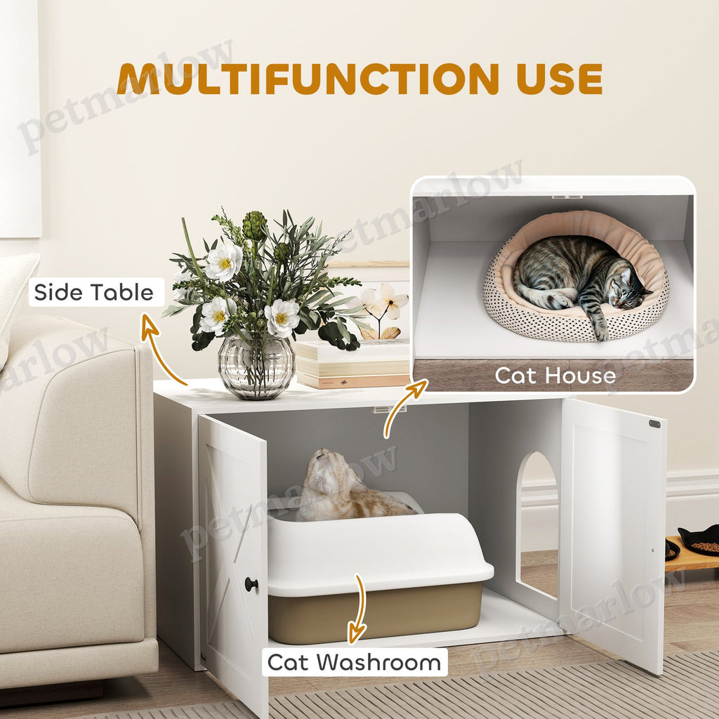 Cat Litter Box Enclosure with Barn Door for Stylish Privacy – view 5