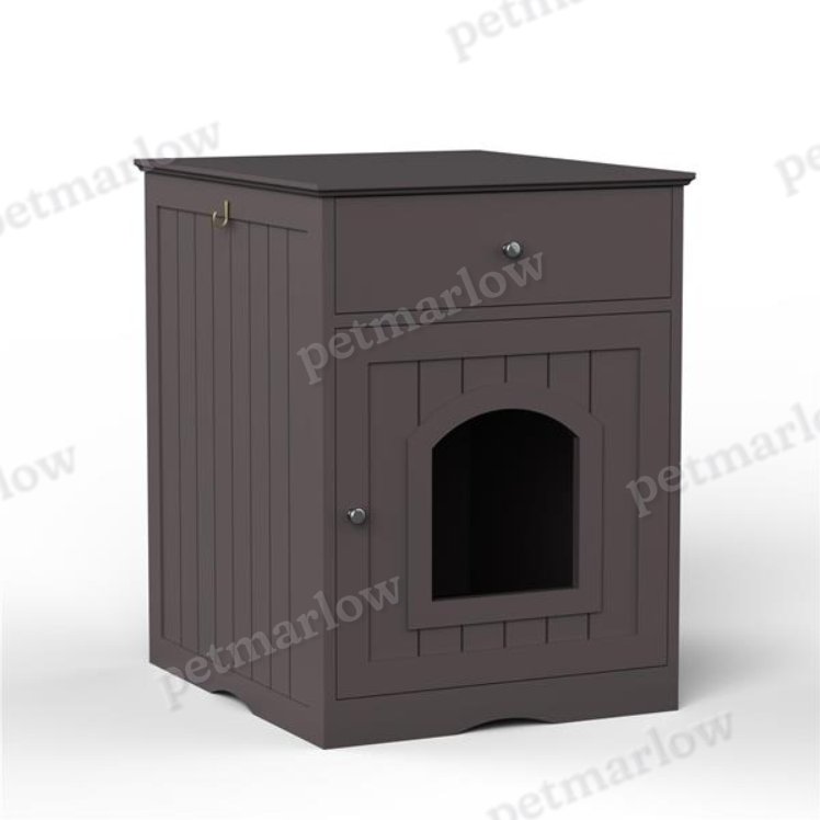 Cat Litter Box Enclosure with Drawer and Side Table – view 6
