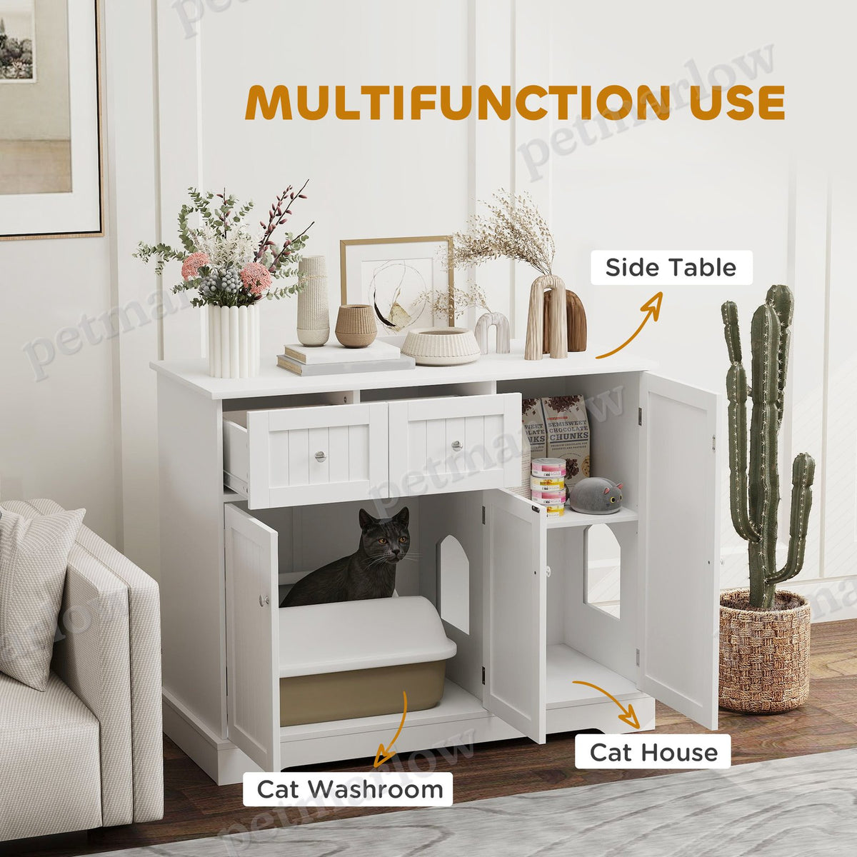 Cat Litter Box Enclosure with Storage and Anti-Tip Kit – view 4