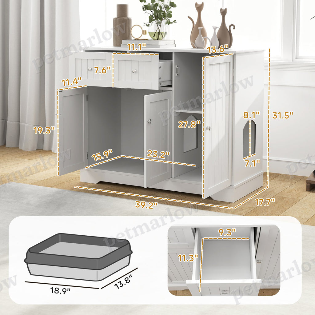 Cat Litter Box Enclosure with Storage and Anti-Tip Kit – view 5
