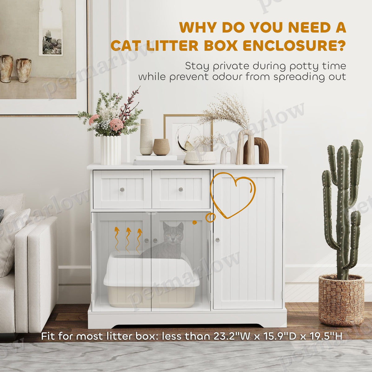 Cat Litter Box Enclosure with Storage and Anti-Tip Kit – view 6