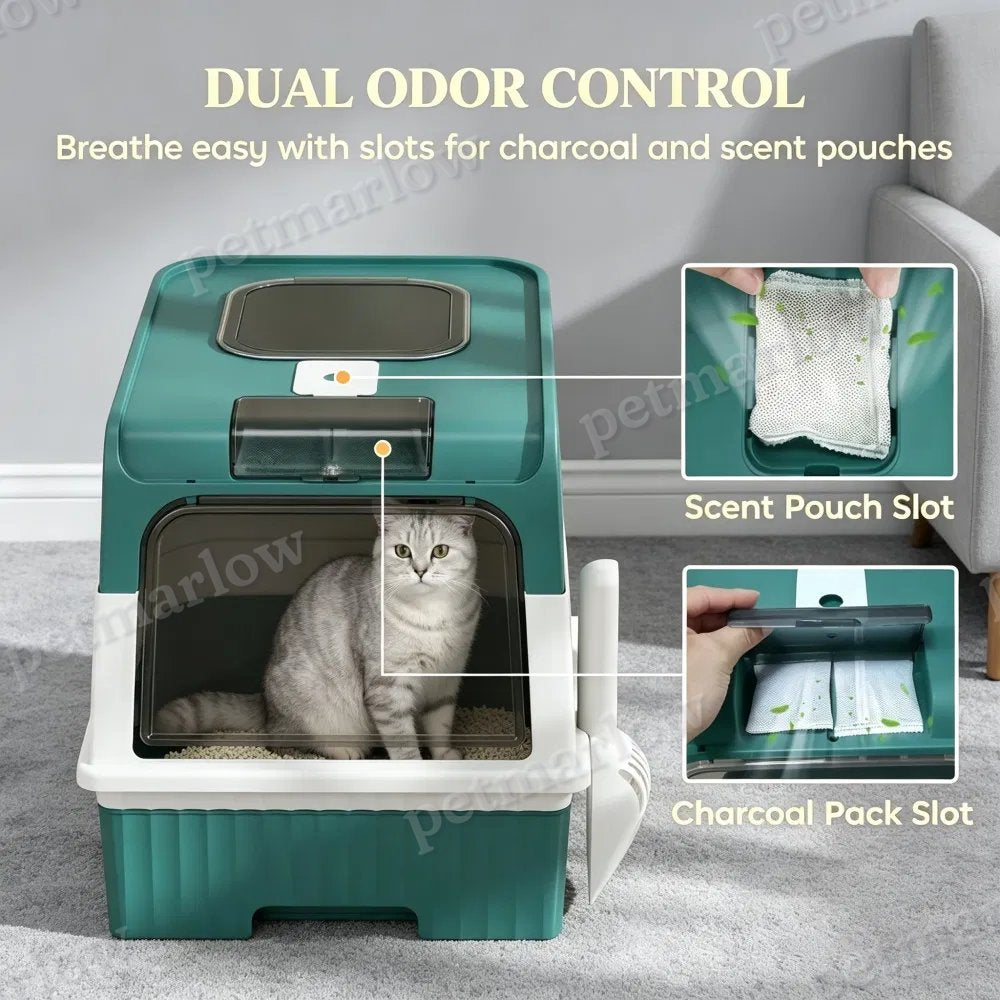 Cat Litter Box with Easy Clean Design for Small Cats – view 3