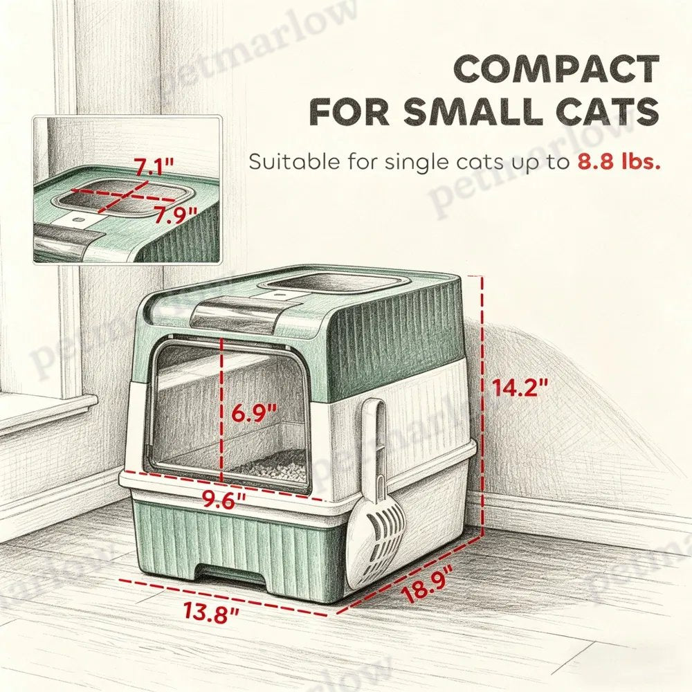 Cat Litter Box with Easy Clean Design for Small Cats – view 4