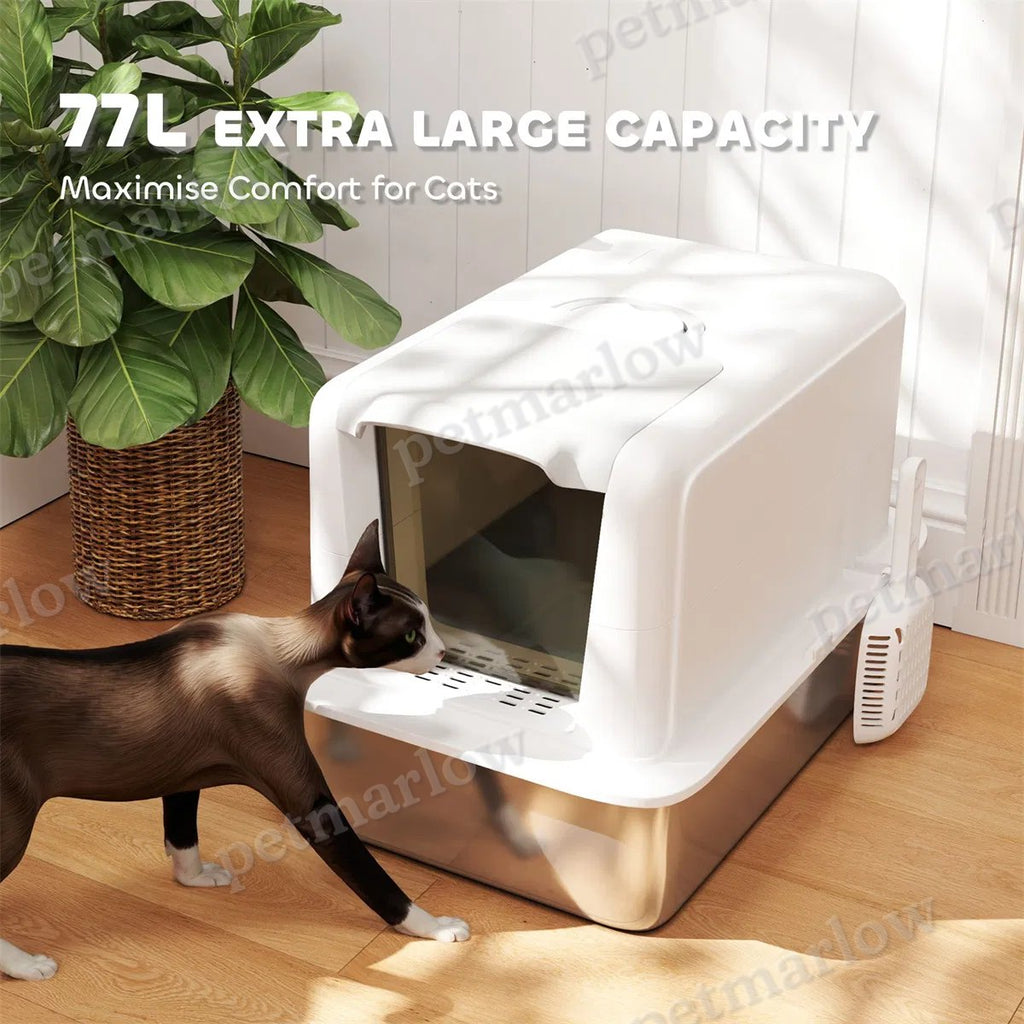 Cat Litter Box with Enclosed Design for Odor Control – view 3