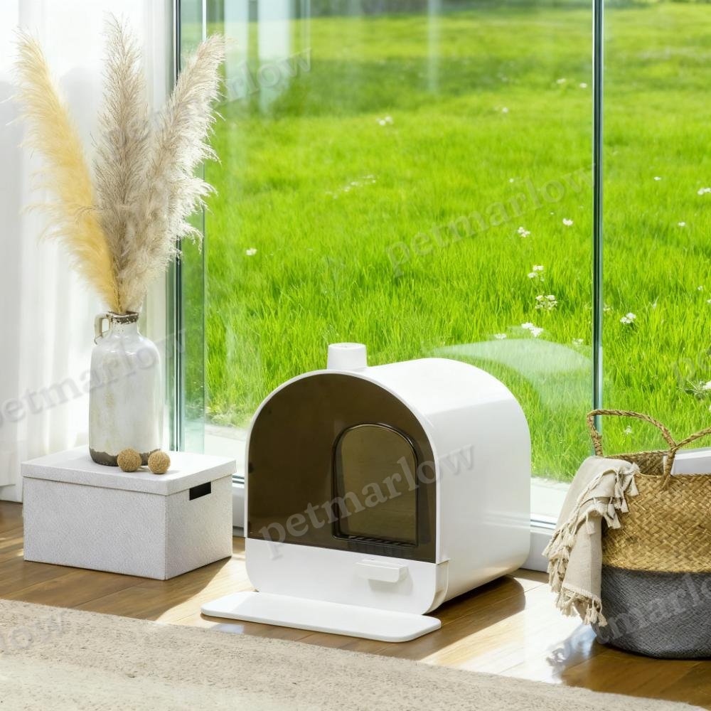 Cat Litter Box With Lid, Scoop, And Filter – view 2