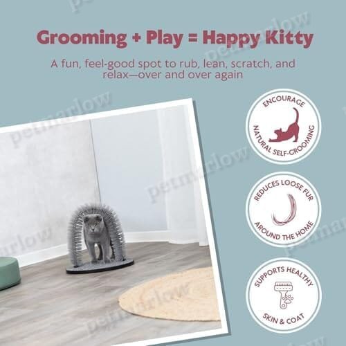 Cat Massager and Self Grooming Arch, Bristle Ring Brush – view 2