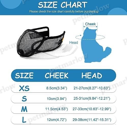 Cat Muzzle for Grooming Nail Trimming with Soft Mesh Covered, Prevent Biting Chewing – view 4