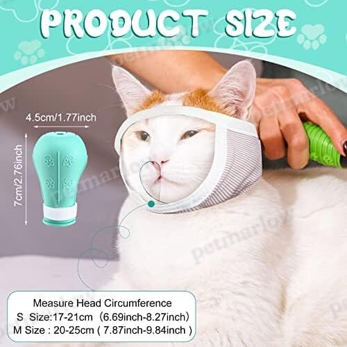 Cat Muzzle for Grooming with 4 Silicone Boots – view 5