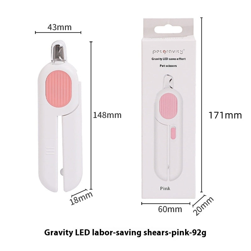 Cat Nail Scissors with LED Light for Easy Grooming – Pink 15cm / Pet Nail Clippers