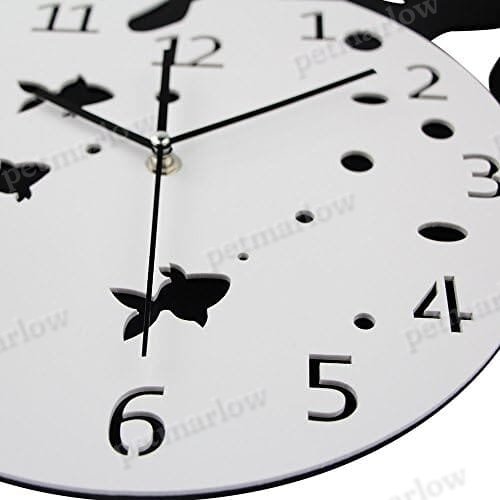 Cat on Clock Living Room Mirror 3D Wall Design – view 5