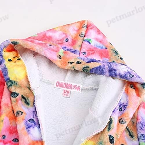 Cat Print Girls Bathrobes Kids Hooded Robes – view 4
