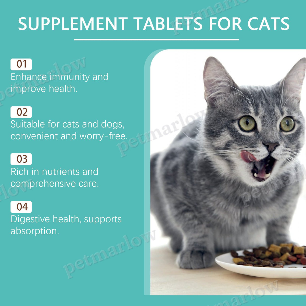 Cat Probiotic Supplement Tablets for Gut and Digestive Health – view 4