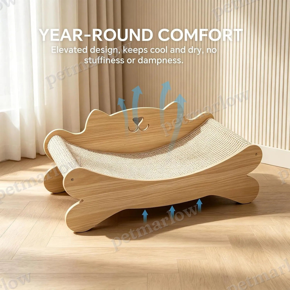 Cat Scratcher Bed with Solid Wood Frame and Ergonomic Design – view 3