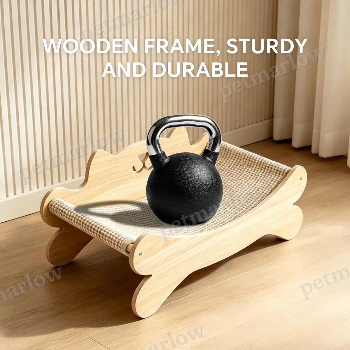 Cat Scratcher Bed with Solid Wood Frame and Ergonomic Design – view 4
