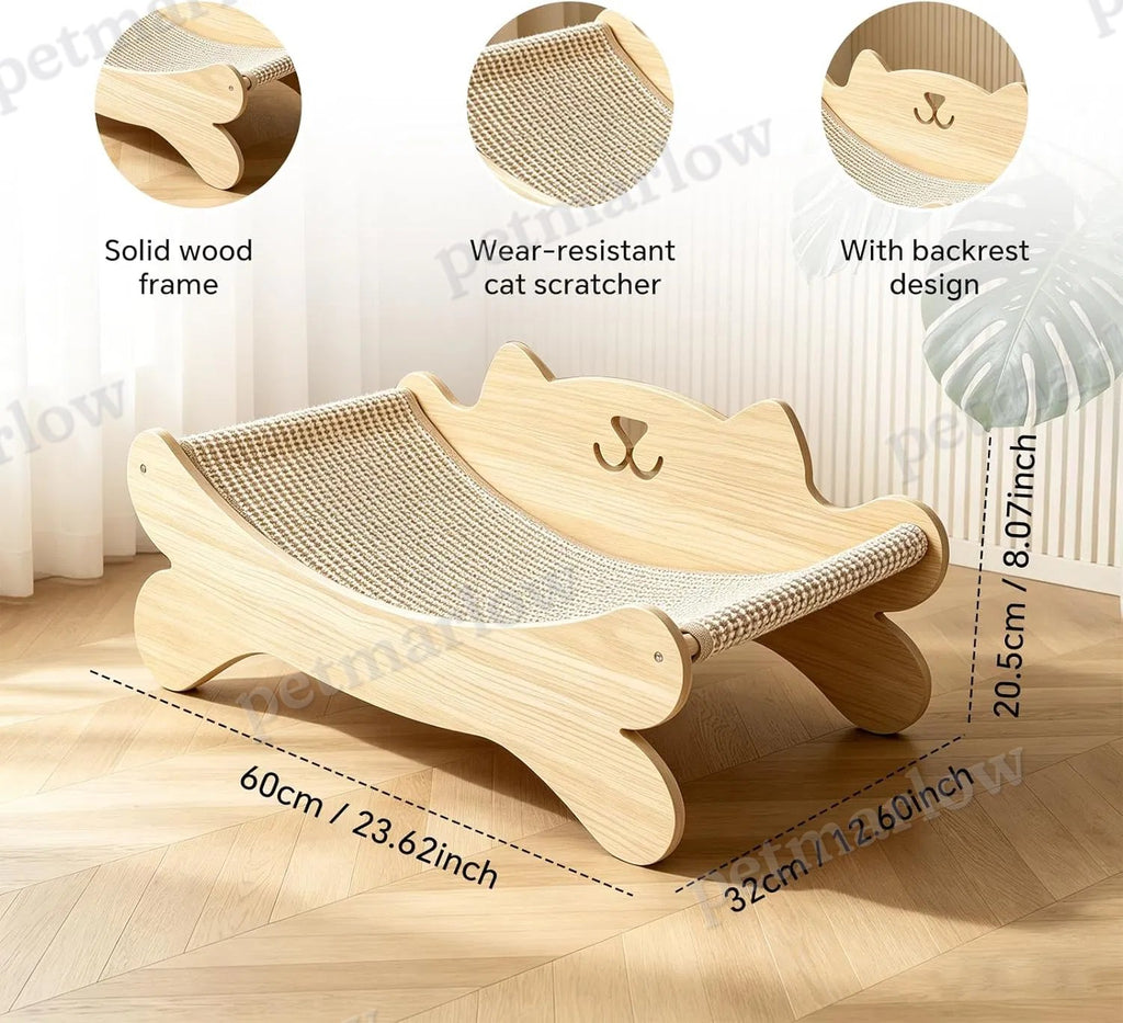 Cat Scratcher Bed with Solid Wood Frame and Ergonomic Design – view 6