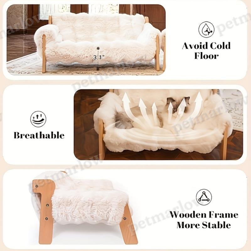 Soft Plush Cat Sofa Bed with Washable Cover – view 6