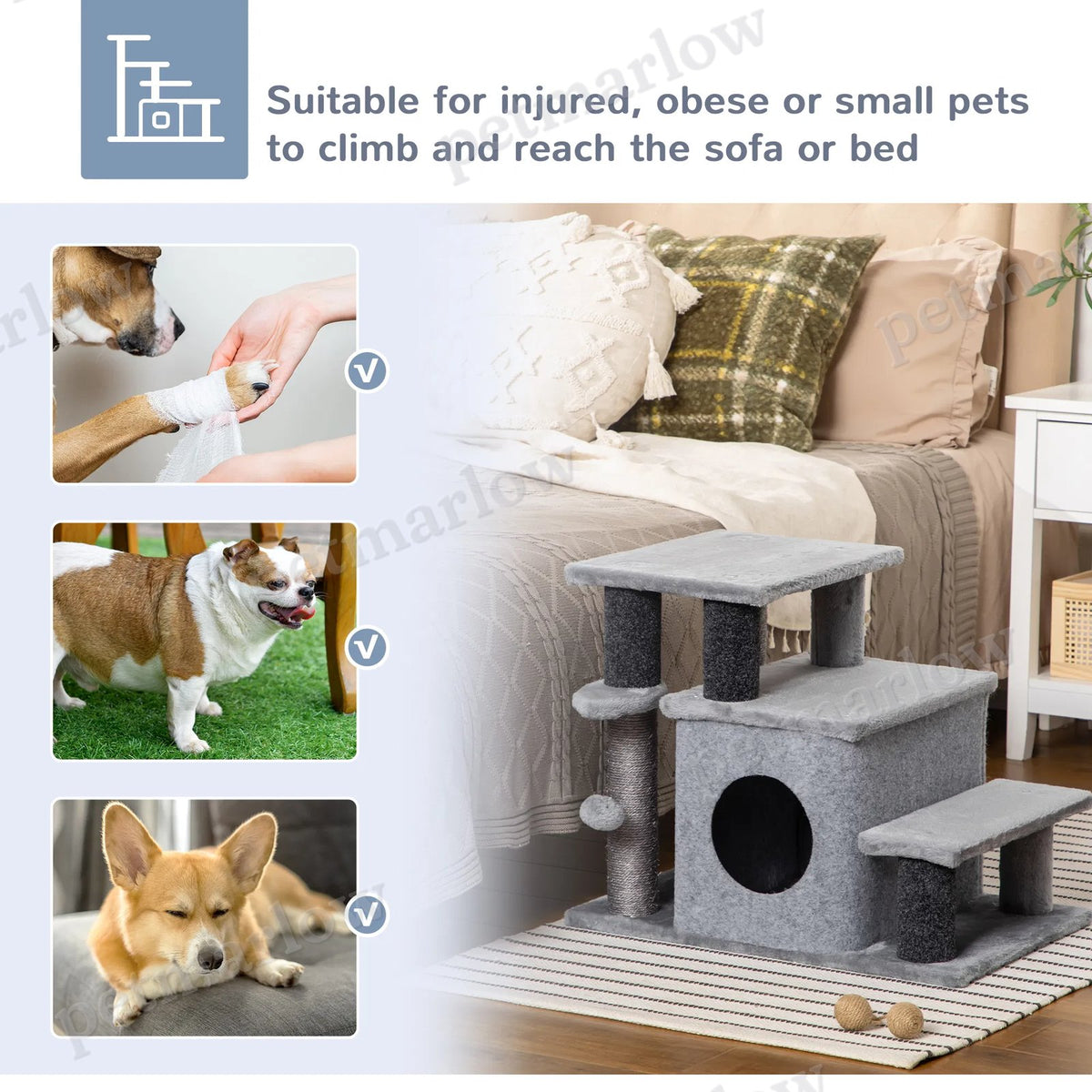 Cat Stairs Pet Steps with Scratching Posts and Condo – view 5