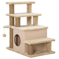 Cat Stairs with Scratching Posts and Condo for Easy Access – Beige
