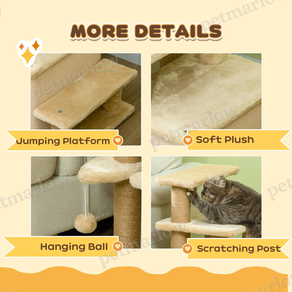 Cat Stairs with Scratching Posts and Condo for Easy Access – view 3