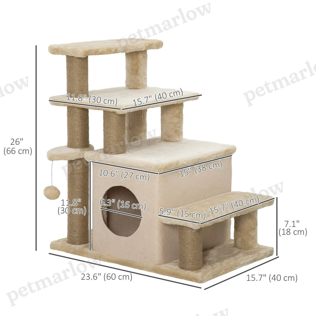 Cat Stairs with Scratching Posts and Condo for Easy Access – view 4