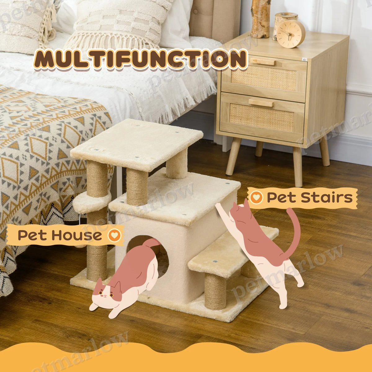 Cat Stairs with Scratching Posts and Condo for Easy Access – view 6